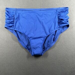 Kenneth Cole Reaction Swim Bottoms Womens 1X Blue Tummy Control Waist Ruched NWT